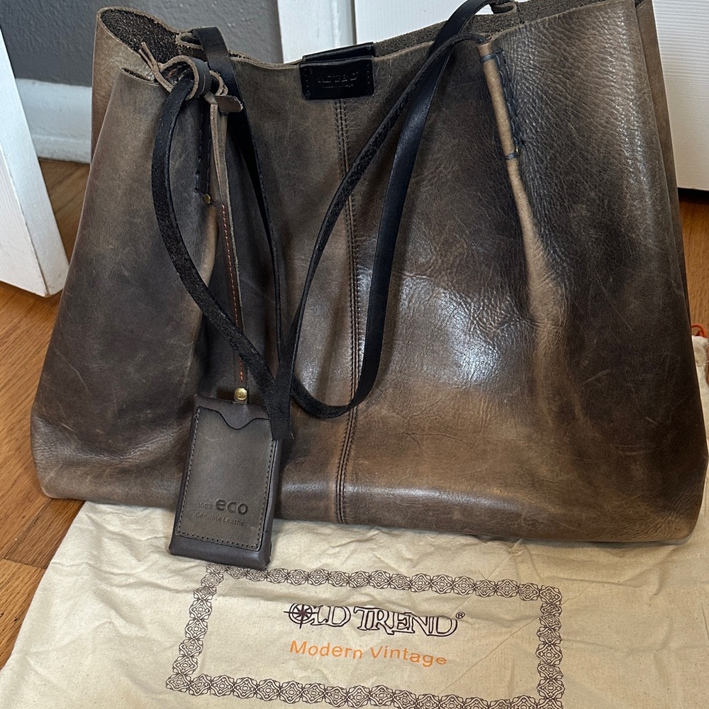 Eco Brown Leather Shoulder Bag